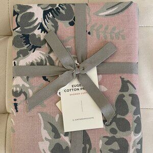Blush Garden Calm | Anthropologie Cotton Shower Curtain NWT